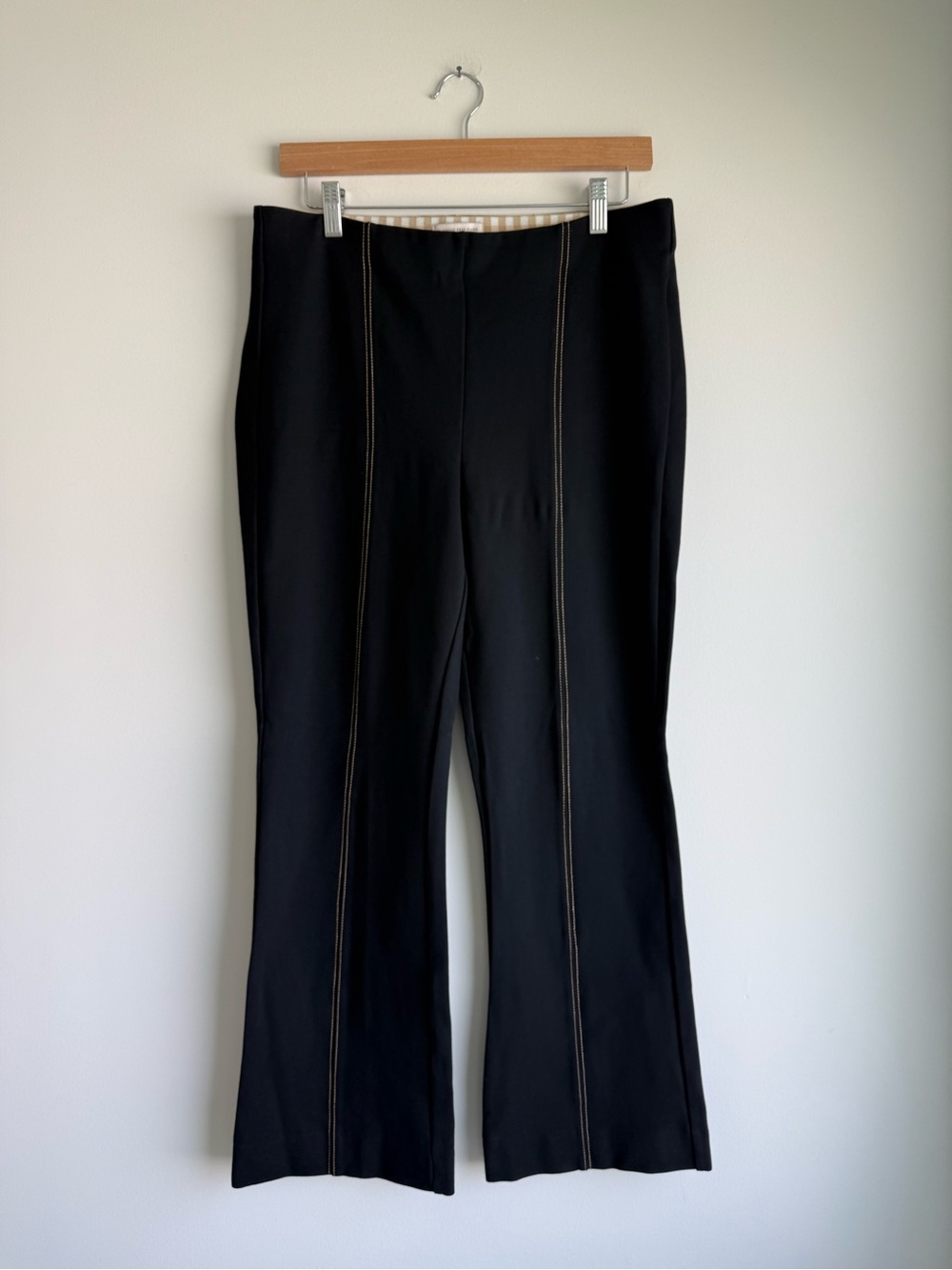 Anthropologie Essential Crop Flare Contrast Stitch Pants M - Picture 2 of 8